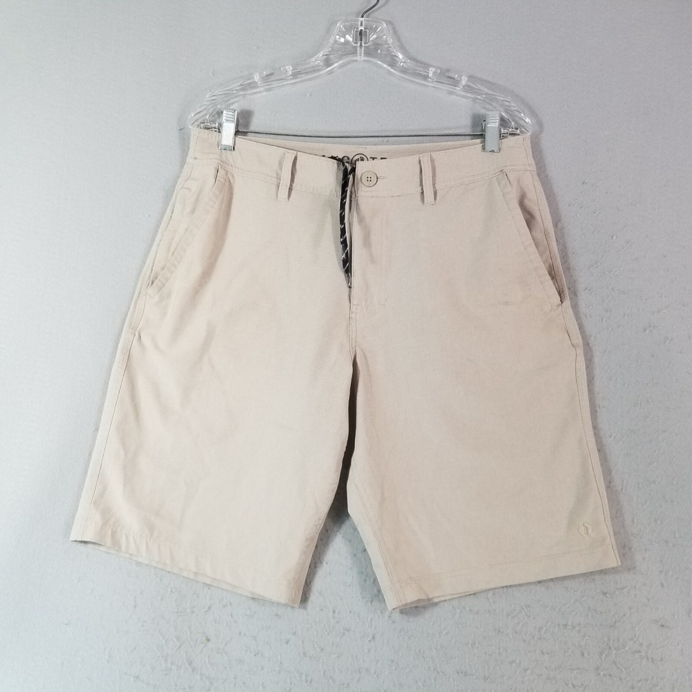 Hang Ten shorts men's 32x11 beige lightweight Flex stretch hybrid Beach surfing